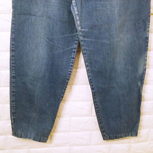 Vintage 80s Cherokee Pleated Mom Jeans M(8) Pockets Wide Baggy Tapered Leg - Picture 9 of 11